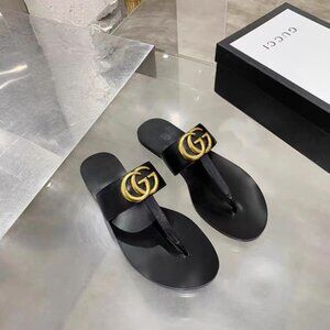 Gucci Shoes Sandals Black Gold